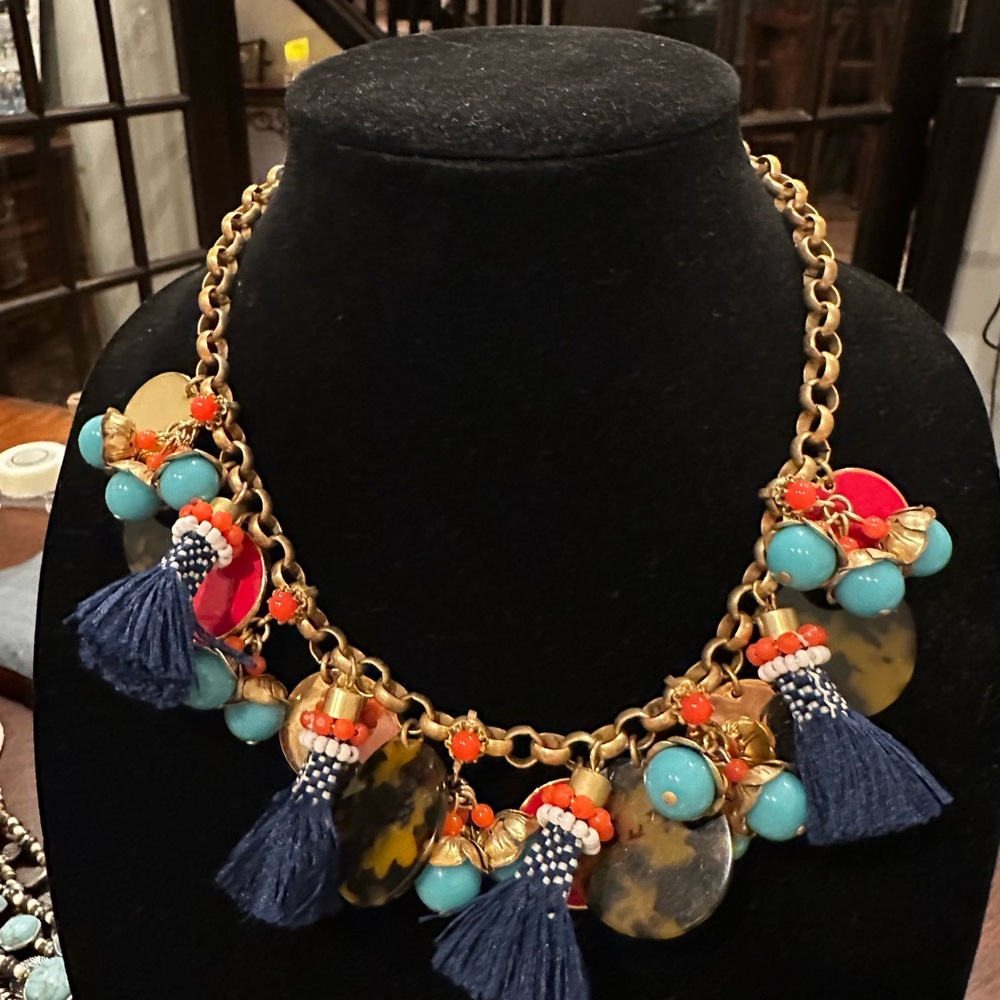 J. Crew Gold and Navy Tassel Necklace - Picture 10 of 12